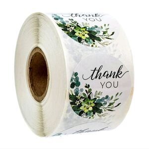 Brand new 100pcs Thank you stickers bundle set green flower